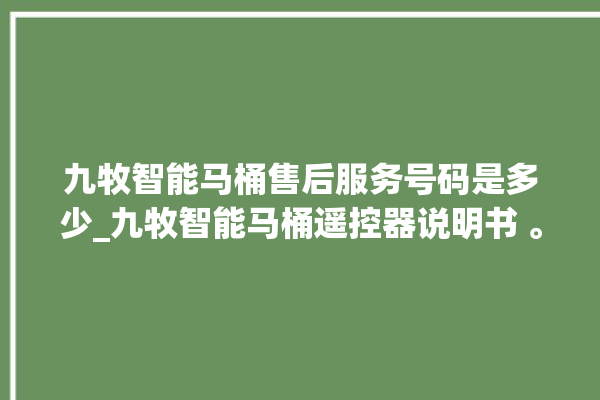 九牧智能马桶售后服务号码是多少_九牧智能马桶遥控器说明书 。马桶