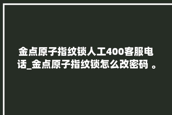 金点原子指纹锁人工400客服电话_金点原子指纹锁怎么改密码 。原子