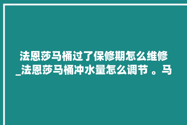 法恩莎马桶过了保修期怎么维修_法恩莎马桶冲水量怎么调节 。马桶