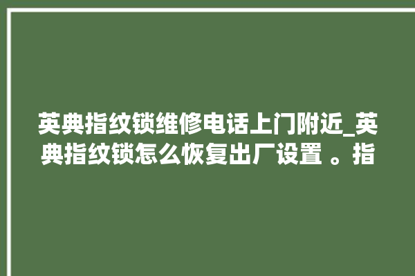 英典指纹锁维修电话上门附近_英典指纹锁怎么恢复出厂设置 。指纹锁