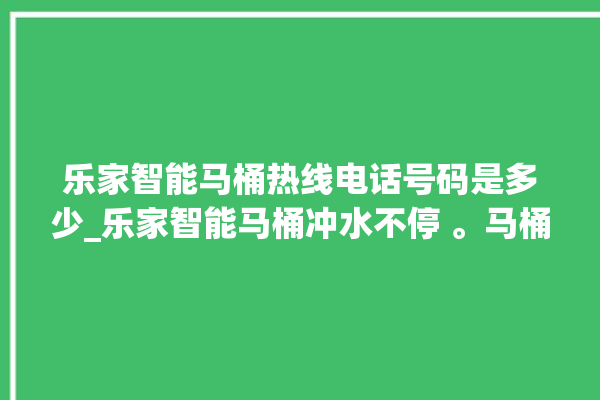 乐家智能马桶热线电话号码是多少_乐家智能马桶冲水不停 。马桶