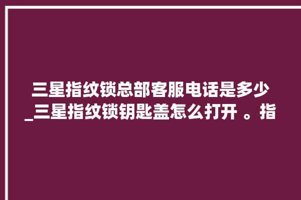 三星指纹锁总部客服电话是多少_三星指纹锁钥匙盖怎么打开 。指纹锁