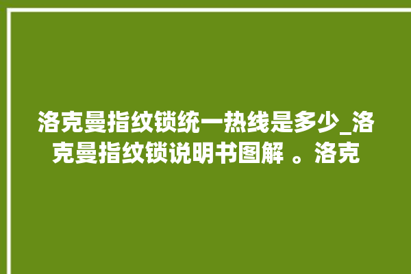 洛克曼指纹锁统一热线是多少_洛克曼指纹锁说明书图解 。洛克