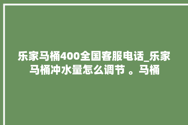 乐家马桶400全国客服电话_乐家马桶冲水量怎么调节 。马桶