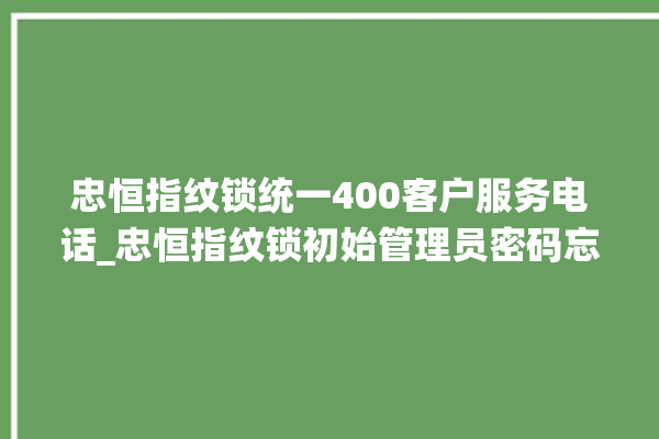 忠恒指纹锁统一400客户服务电话_忠恒指纹锁初始管理员密码忘了 。恒指