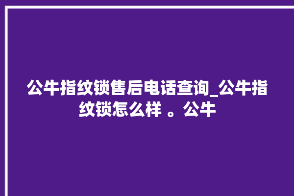 公牛指纹锁售后电话查询_公牛指纹锁怎么样 。公牛