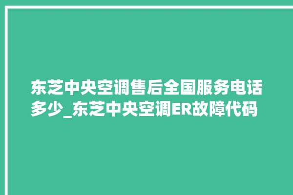 东芝中央空调售后全国服务电话多少_东芝中央空调ER故障代码 。东芝