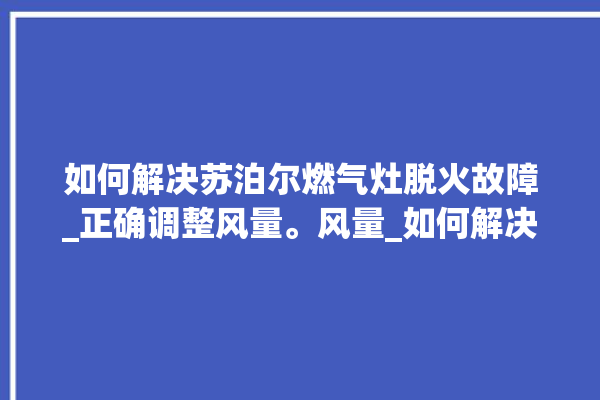 如何解决苏泊尔燃气灶脱火故障_正确调整风量。风量_如何解决