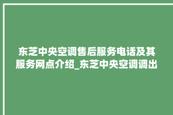 东芝中央空调售后服务电话及其服务网点介绍_东芝中央空调调出e2故障 。东芝