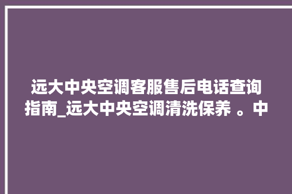 远大中央空调客服售后电话查询指南_远大中央空调清洗保养 。中央空调