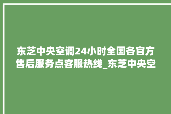 东芝中央空调24小时全国各官方售后服务点客服热线_东芝中央空调型号详解 。东芝