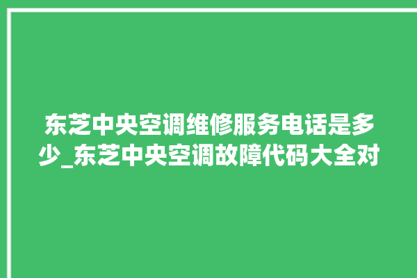 东芝中央空调维修服务电话是多少_东芝中央空调故障代码大全对照表 。东芝