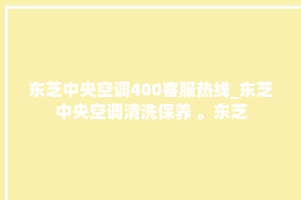 东芝中央空调400客服热线_东芝中央空调清洗保养 。东芝