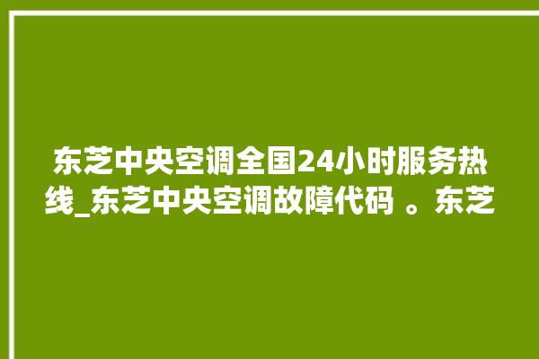 东芝中央空调全国24小时服务热线_东芝中央空调故障代码 。东芝