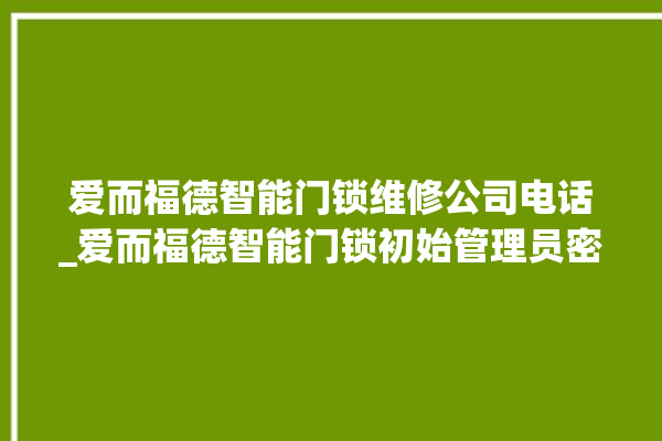 爱而福德智能门锁维修公司电话_爱而福德智能门锁初始管理员密码忘了 。门锁