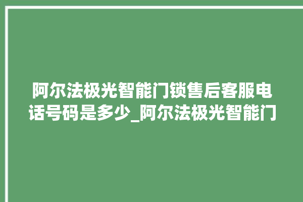 阿尔法极光智能门锁售后客服电话号码是多少_阿尔法极光智能门锁说明书图解 。阿尔法