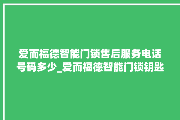 爱而福德智能门锁售后服务电话号码多少_爱而福德智能门锁钥匙盖怎么打开 。门锁