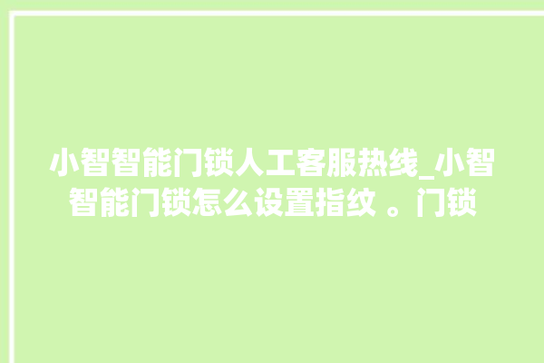 小智智能门锁人工客服热线_小智智能门锁怎么设置指纹 。门锁