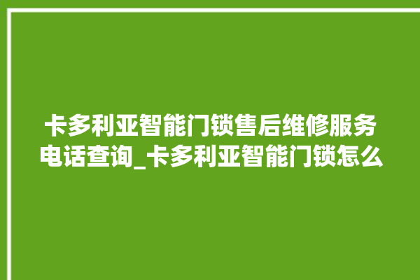 卡多利亚智能门锁售后维修服务电话查询_卡多利亚智能门锁怎么样 。门锁