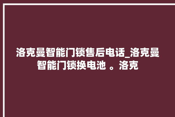 洛克曼智能门锁售后电话_洛克曼智能门锁换电池 。洛克