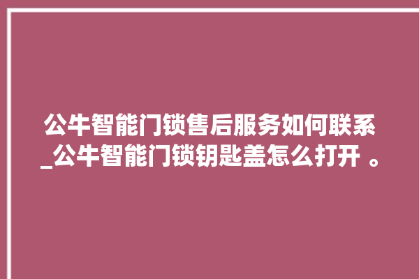 公牛智能门锁售后服务如何联系_公牛智能门锁钥匙盖怎么打开 。公牛