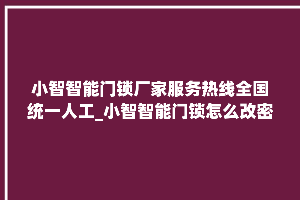 小智智能门锁厂家服务热线全国统一人工_小智智能门锁怎么改密码 。门锁