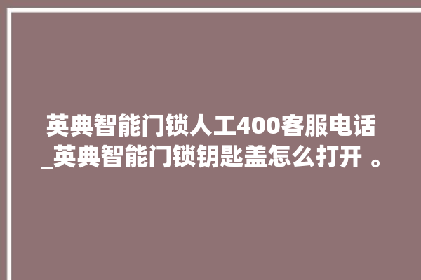 英典智能门锁人工400客服电话_英典智能门锁钥匙盖怎么打开 。门锁