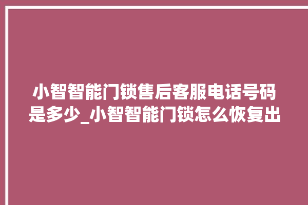 小智智能门锁售后客服电话号码是多少_小智智能门锁怎么恢复出厂设置 。门锁