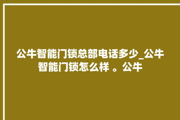 公牛智能门锁总部电话多少_公牛智能门锁怎么样 。公牛