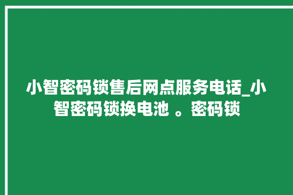 小智密码锁售后网点服务电话_小智密码锁换电池 。密码锁