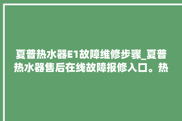 夏普热水器E1故障维修步骤_夏普热水器售后在线故障报修入口。热水器_在线