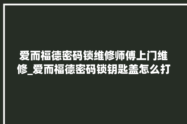 爱而福德密码锁维修师傅上门维修_爱而福德密码锁钥匙盖怎么打开 。密码锁