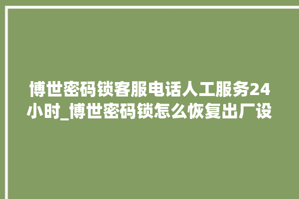 博世密码锁客服电话人工服务24小时_博世密码锁怎么恢复出厂设置 。密码锁