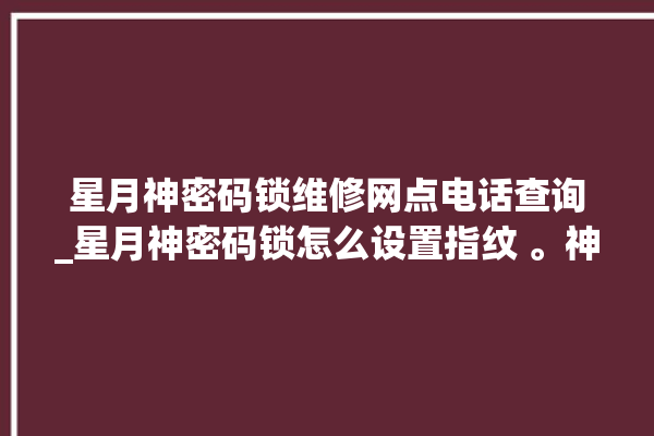 星月神密码锁维修网点电话查询_星月神密码锁怎么设置指纹 。神密