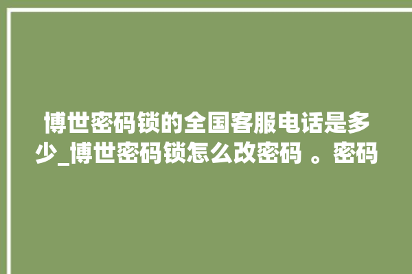 博世密码锁的全国客服电话是多少_博世密码锁怎么改密码 。密码锁