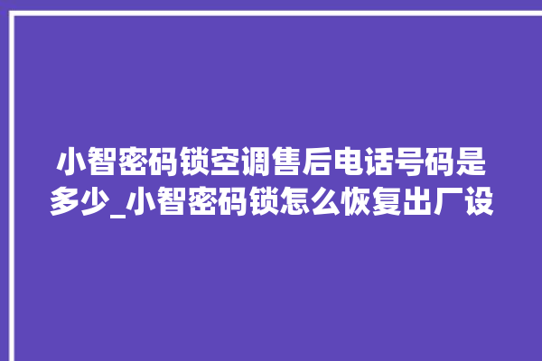 小智密码锁空调售后电话号码是多少_小智密码锁怎么恢复出厂设置 。密码锁