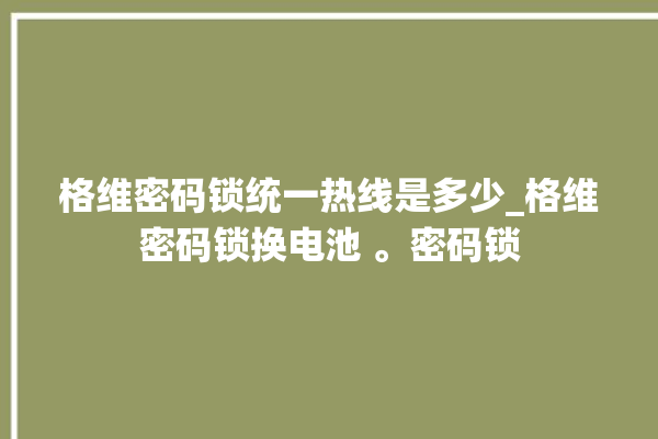 格维密码锁统一热线是多少_格维密码锁换电池 。密码锁