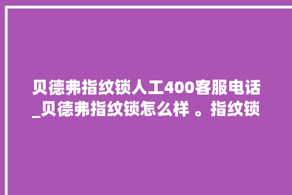 贝德弗指纹锁人工400客服电话_贝德弗指纹锁怎么样 。指纹锁