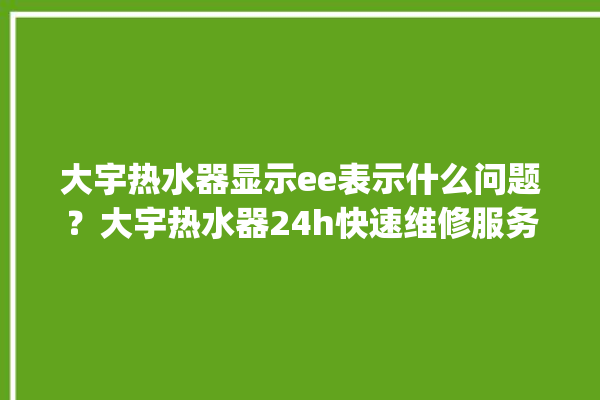 大宇热水器显示ee表示什么问题？大宇热水器24h快速维修服务。大宇_热水器