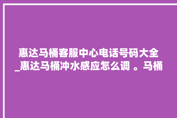 惠达马桶客服中心电话号码大全_惠达马桶冲水感应怎么调 。马桶