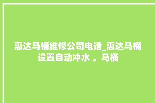 惠达马桶维修公司电话_惠达马桶设置自动冲水 。马桶