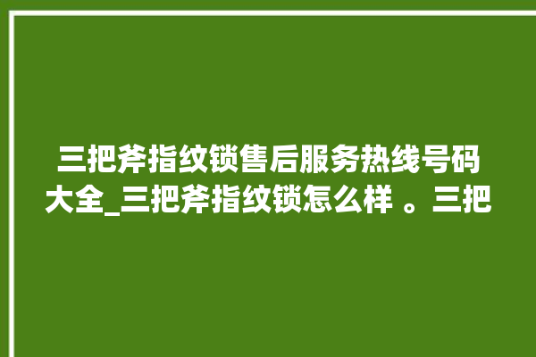 三把斧指纹锁售后服务热线号码大全_三把斧指纹锁怎么样 。三把