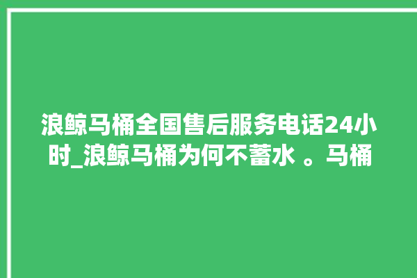 浪鲸马桶全国售后服务电话24小时_浪鲸马桶为何不蓄水 。马桶