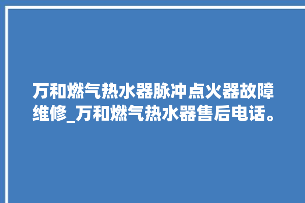 万和燃气热水器脉冲点火器故障维修_万和燃气热水器售后电话。燃气热水器_点火器