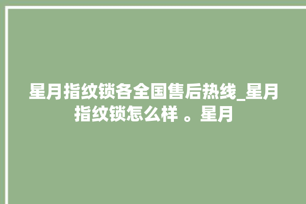 星月指纹锁各全国售后热线_星月指纹锁怎么样 。星月