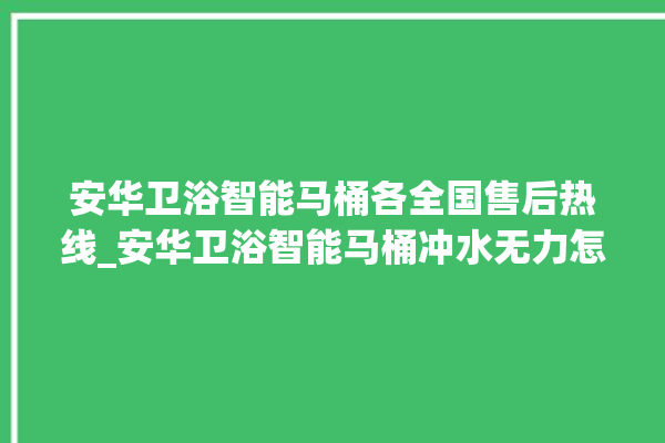 安华卫浴智能马桶各全国售后热线_安华卫浴智能马桶冲水无力怎么解决 。马桶