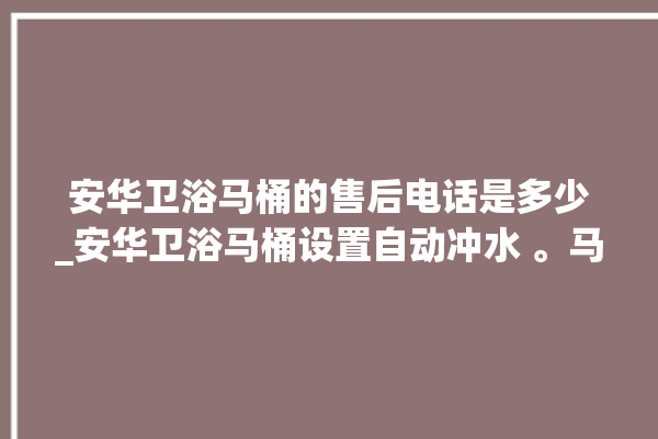 安华卫浴马桶的售后电话是多少_安华卫浴马桶设置自动冲水 。马桶