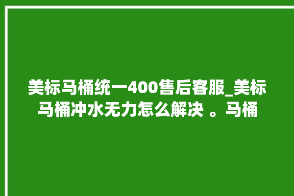 美标马桶统一400售后客服_美标马桶冲水无力怎么解决 。马桶