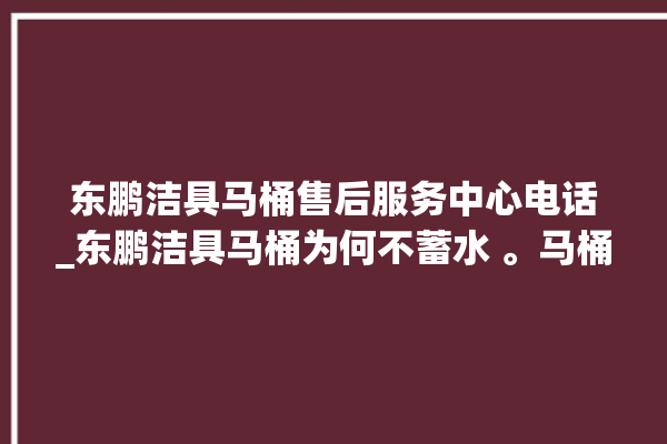 东鹏洁具马桶售后服务中心电话_东鹏洁具马桶为何不蓄水 。马桶