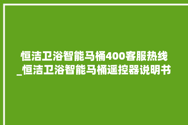 恒洁卫浴智能马桶400客服热线_恒洁卫浴智能马桶遥控器说明书 。马桶